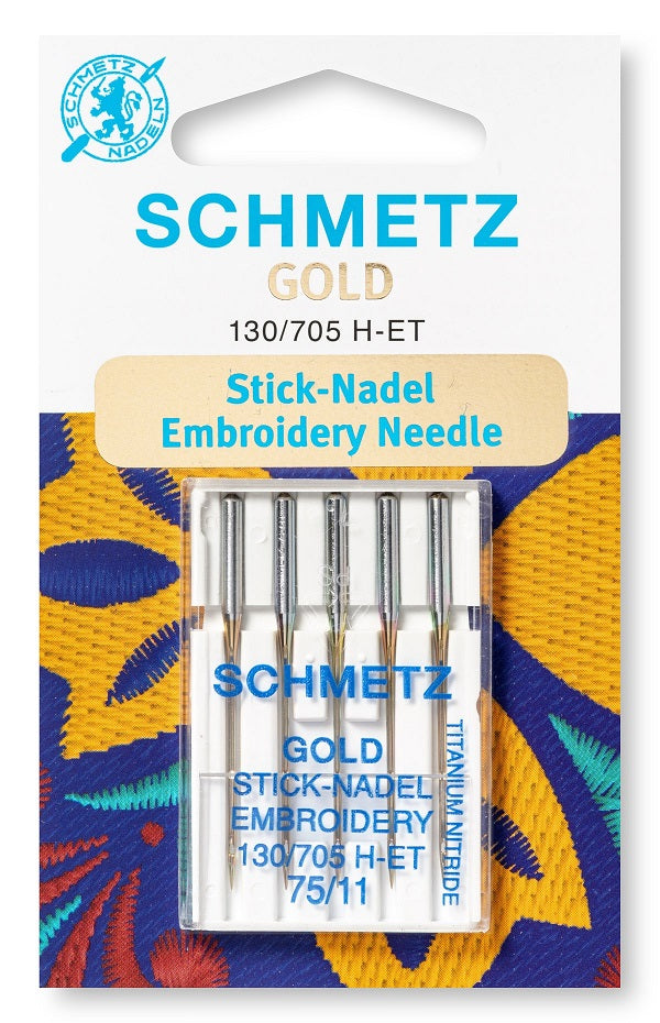 Schmetz Domestic Gold Embroidery Needles