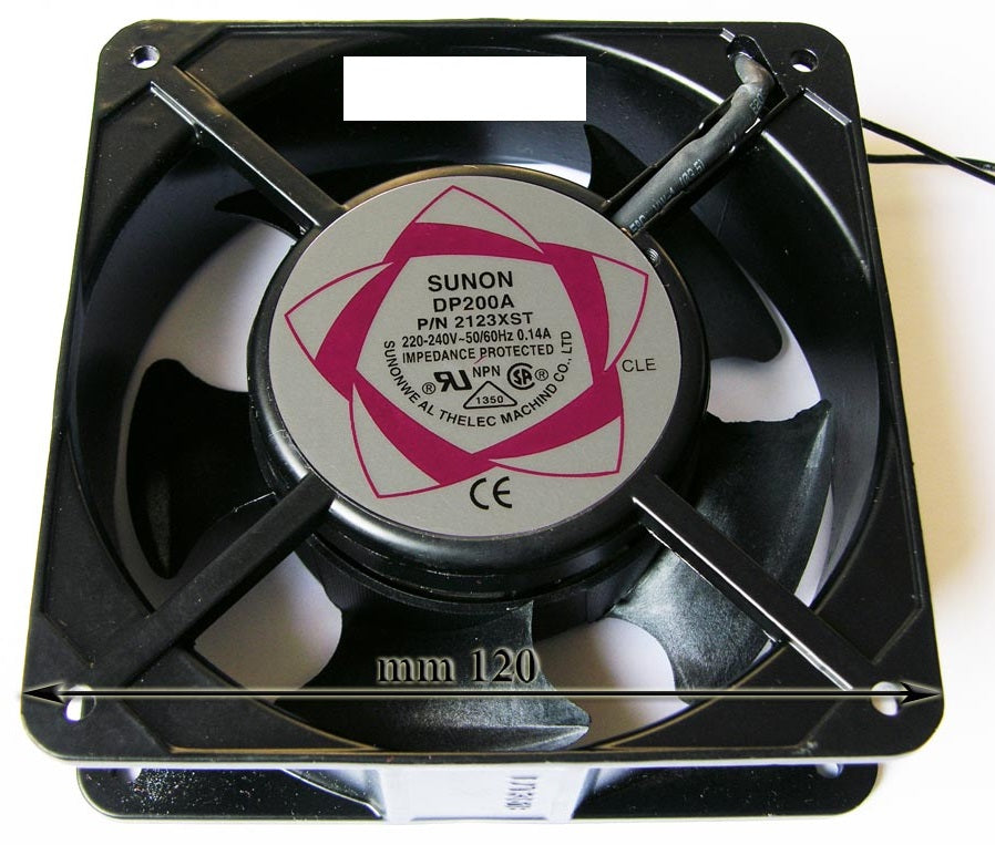 Cooling fan for embroidery machines