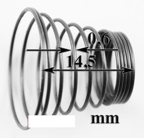 THREAD CONIC COMPRESSION SPRING MM 9.5-14.5-16, THICKNESS 0.6